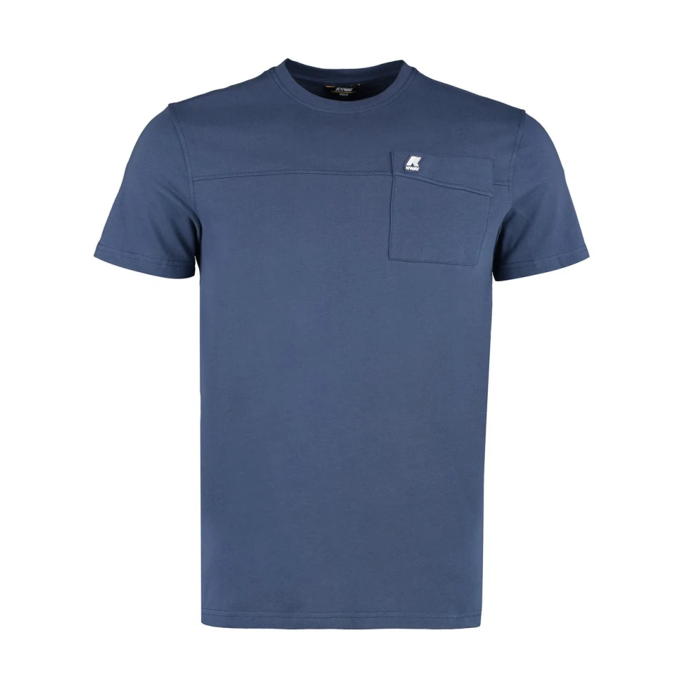 K-Way Herren Blau Logo Baumwoll-T-Shirt