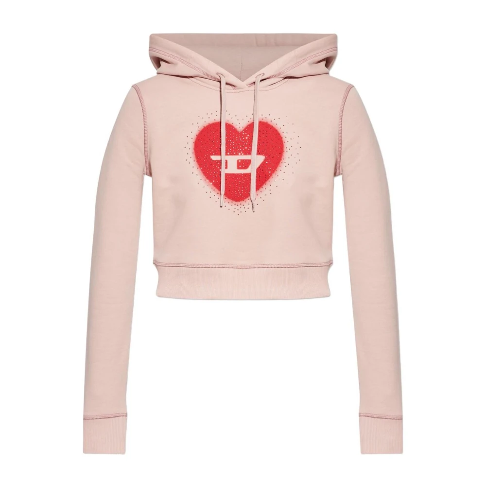 Diesel Damen Rosa Sweatshirts & Hoodies, Xsgröße:
