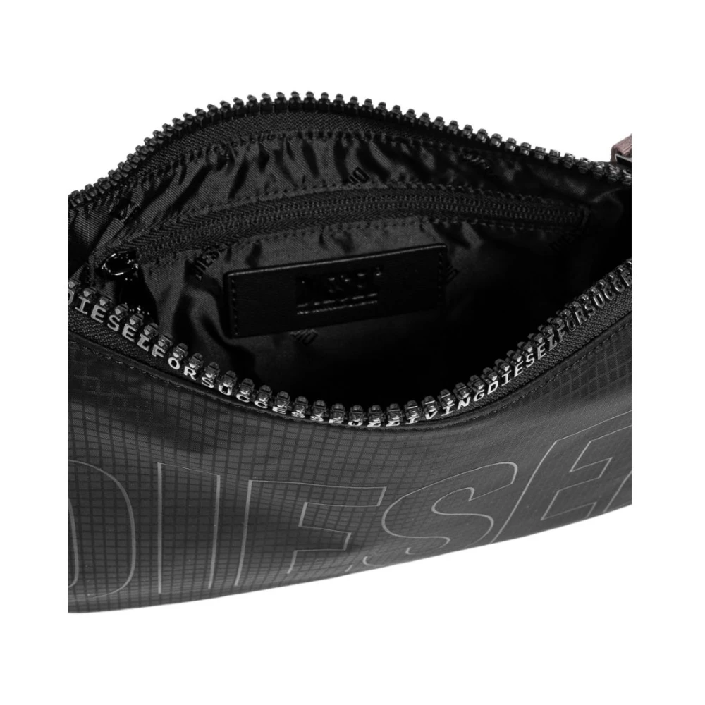 Diesel Zwarte schoudertas met voorlogo Black Dames