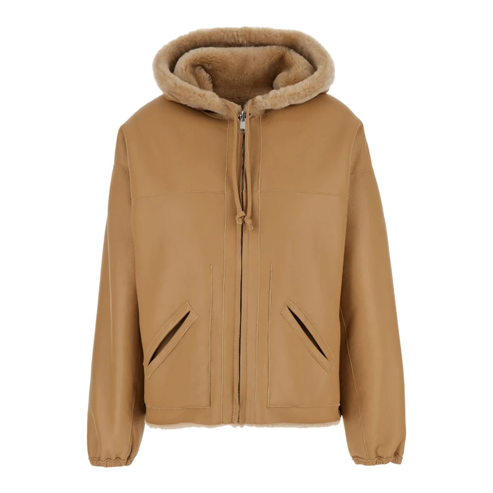 Blancha Omkeerbare Shearling Winterjas Beige Dames