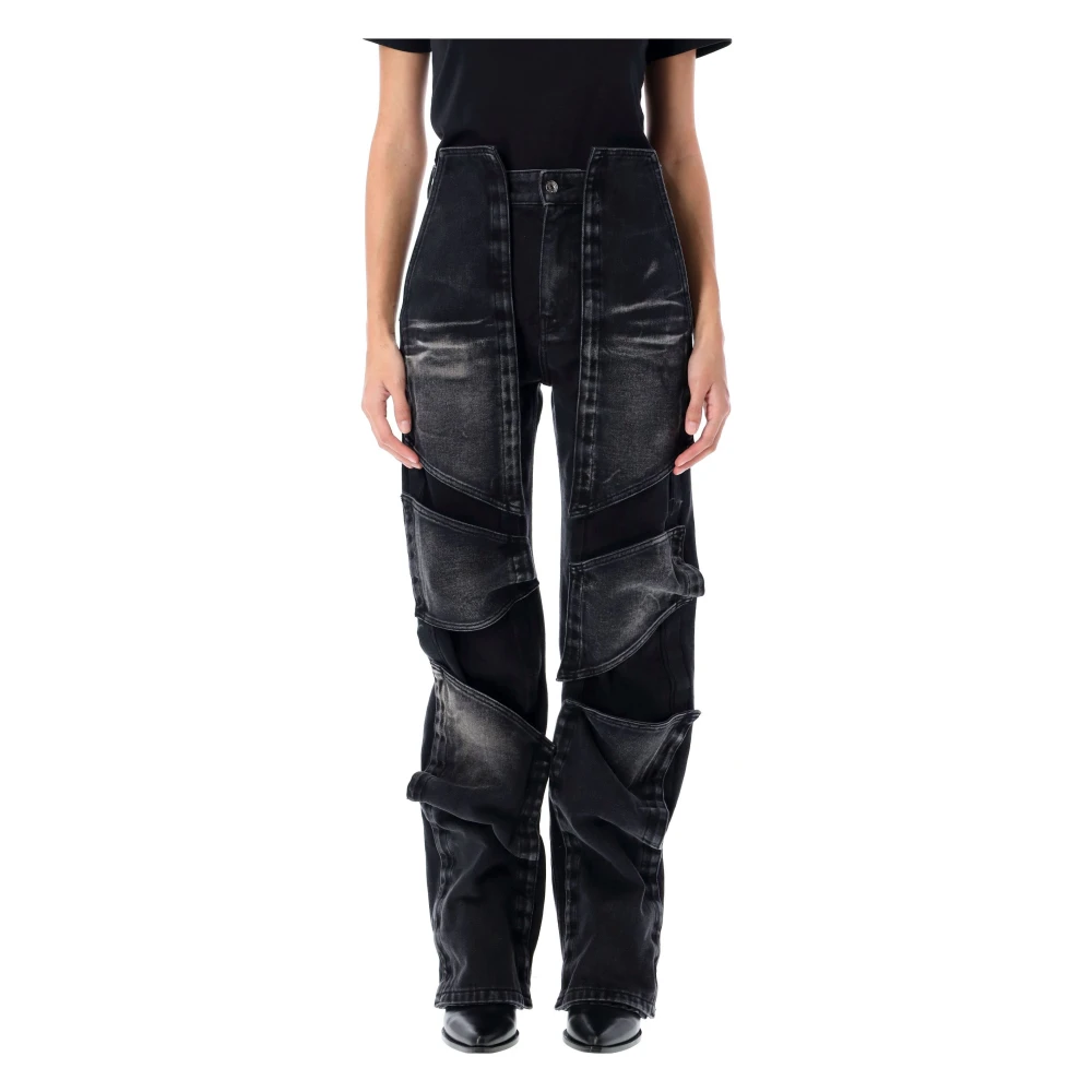 Y Project Zwart Vervaagde Multi Panel Jeans Black Dames