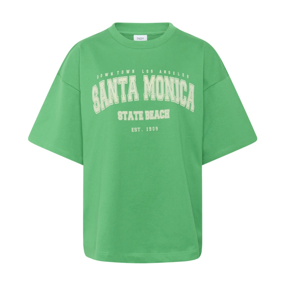 Saint Tropez Women's Green T-Shirts, S, Oversized Jelly Bean Sweatshirt