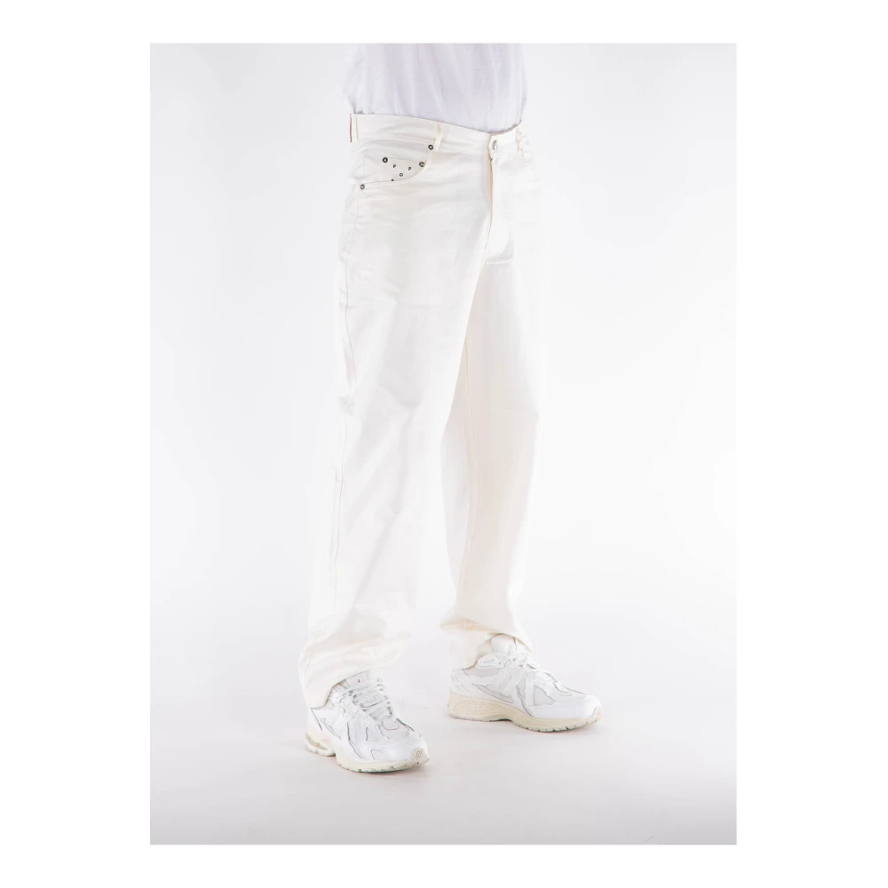 Pop Trading Company Straight Jeans White Heren