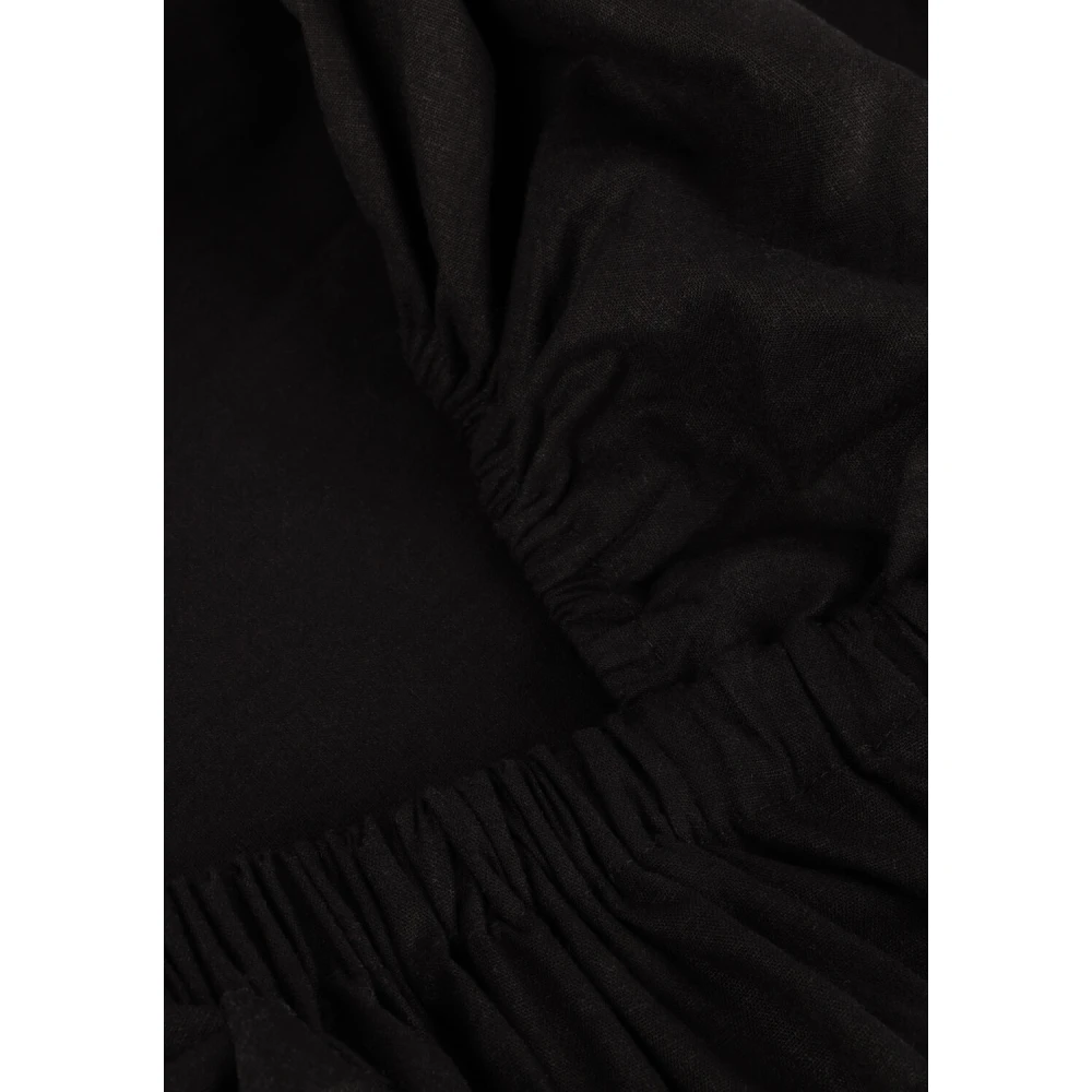 Gestuz Zwarte Linnen Korte Jurk Black Dames