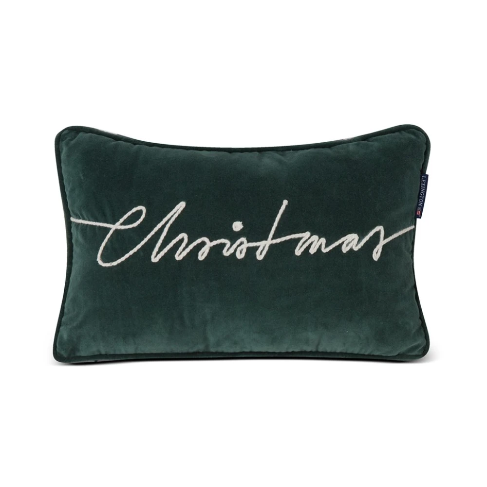 Mørkegrønn Lexington Home Christmas Cotton Velvet Pillow, Green Interior