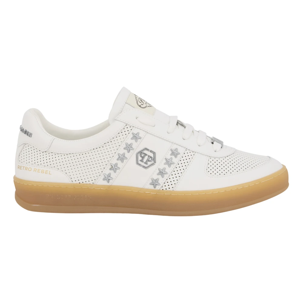 Philipp Plein Perforated Leather Sneakers Retro Rebel unisex Schoenen Wit