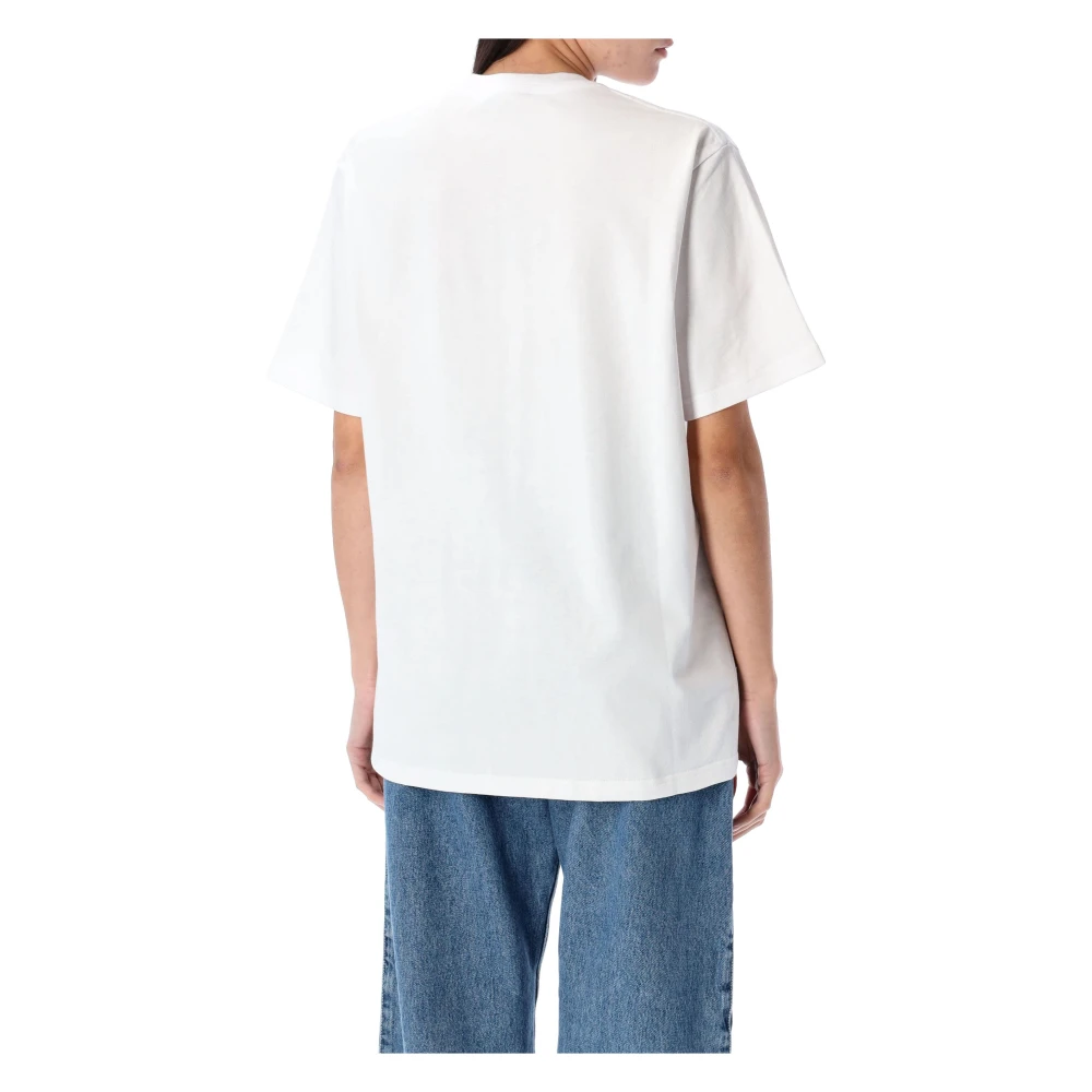 JW Anderson Wit Window Geborduurd T-shirt White Dames