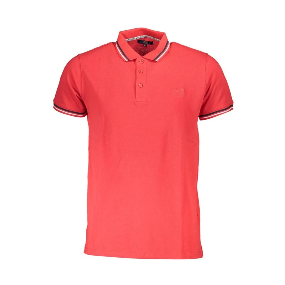 Cavalli Class Men's Red Polo Shirt With Contrasting Details