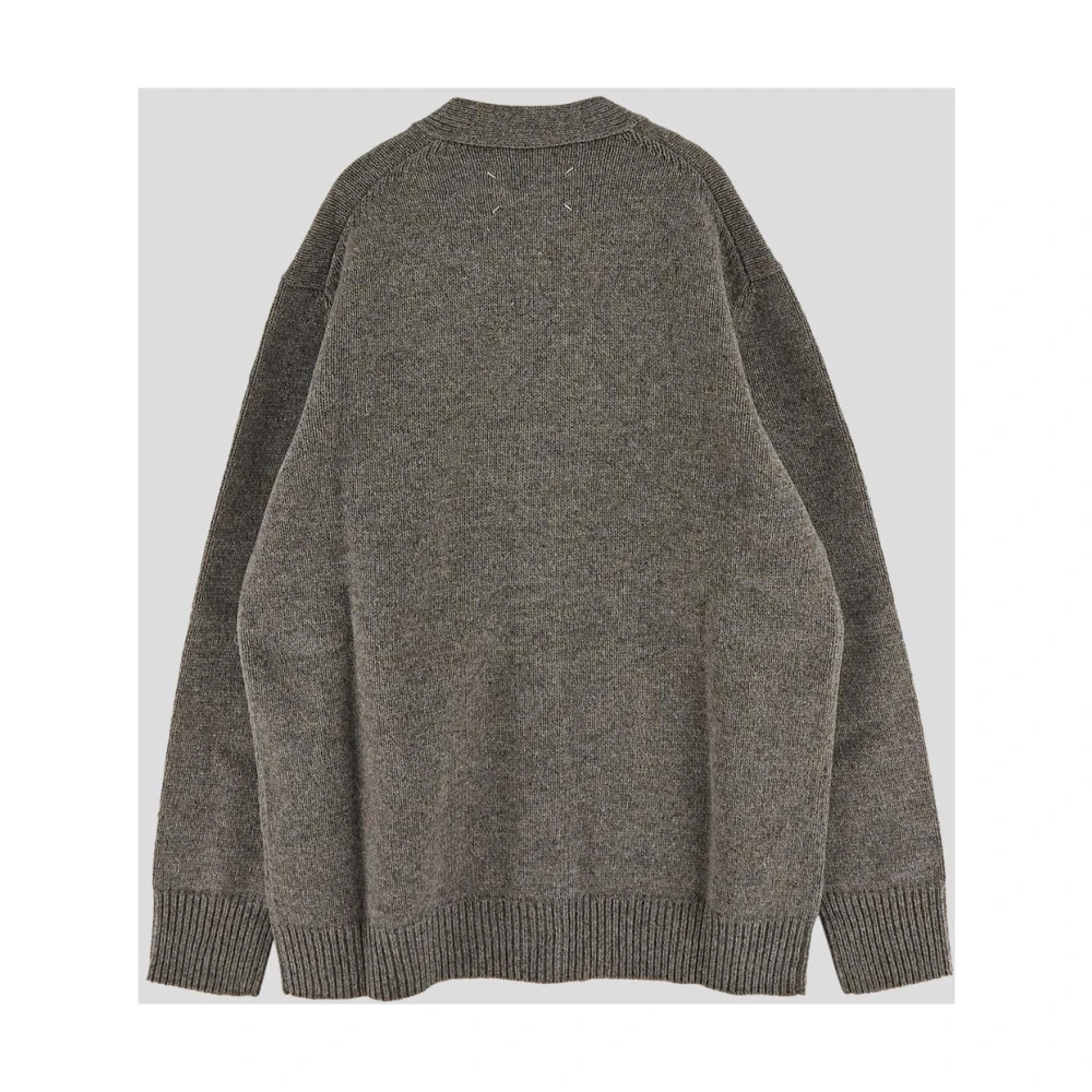 Maison Margiela Gezellige Wol Cardigan Sweater Brown Heren