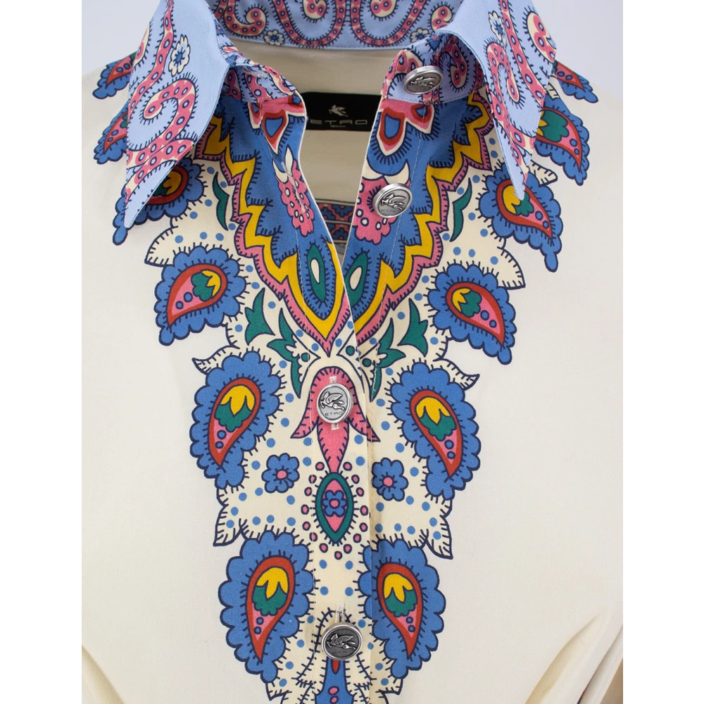ETRO Paisley Medallion Katoenen Chemisier Jurk Multicolor Dames