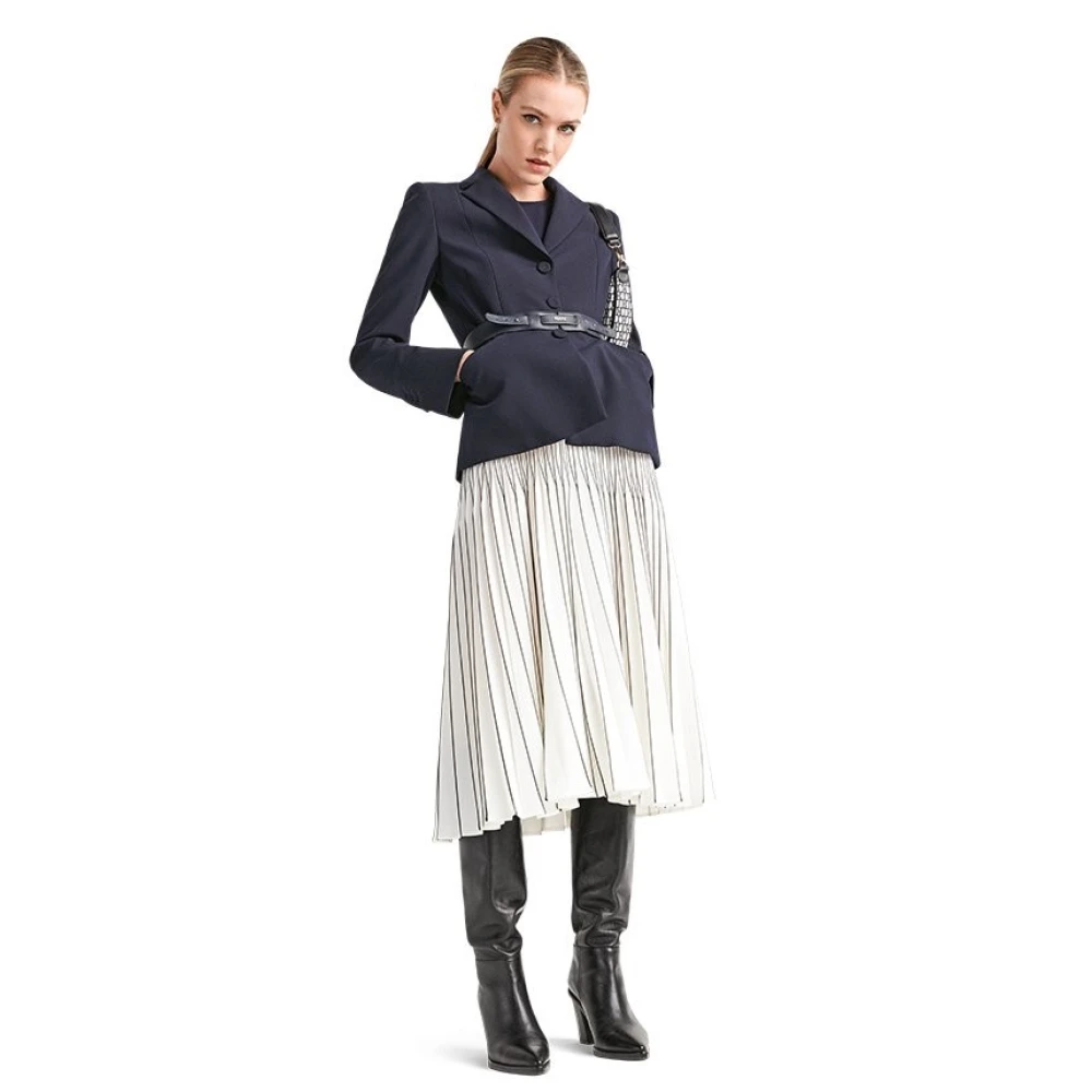 RIANI Grafische Geplooide Damesrok White Dames