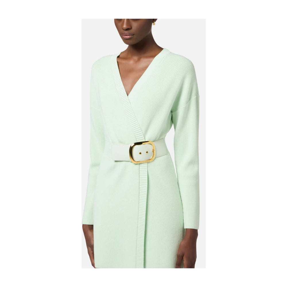 Elisabetta Franchi Groene Gekruiste Mini Jurk Green Dames