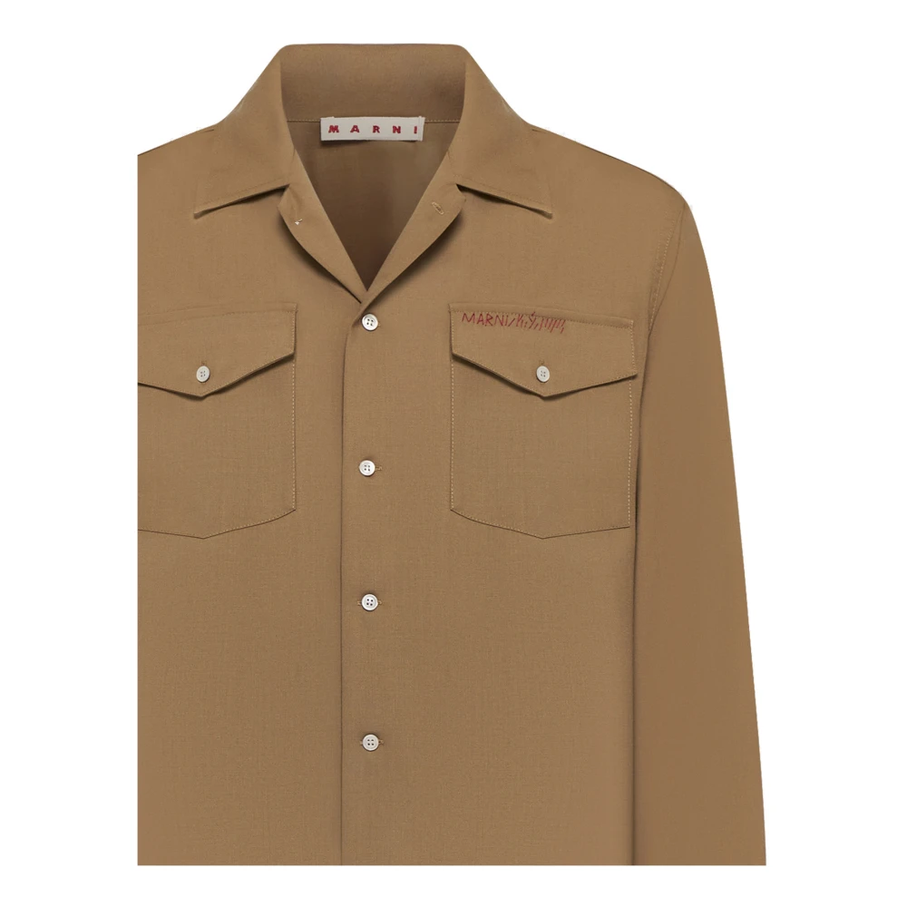 Marni Stijlvolle Overhemden Brown Heren
