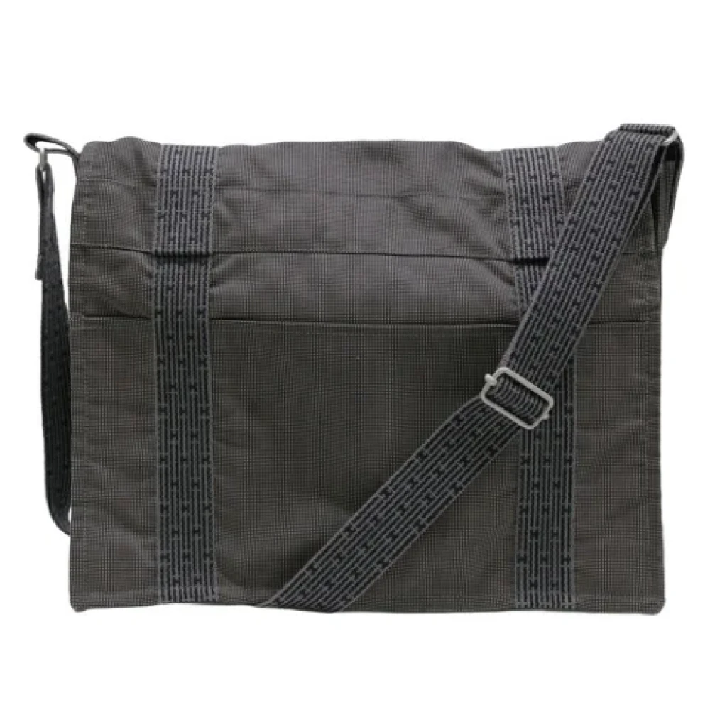 Hermès Vintage Pre-owned Canvas shoulder-bags Gray Dames