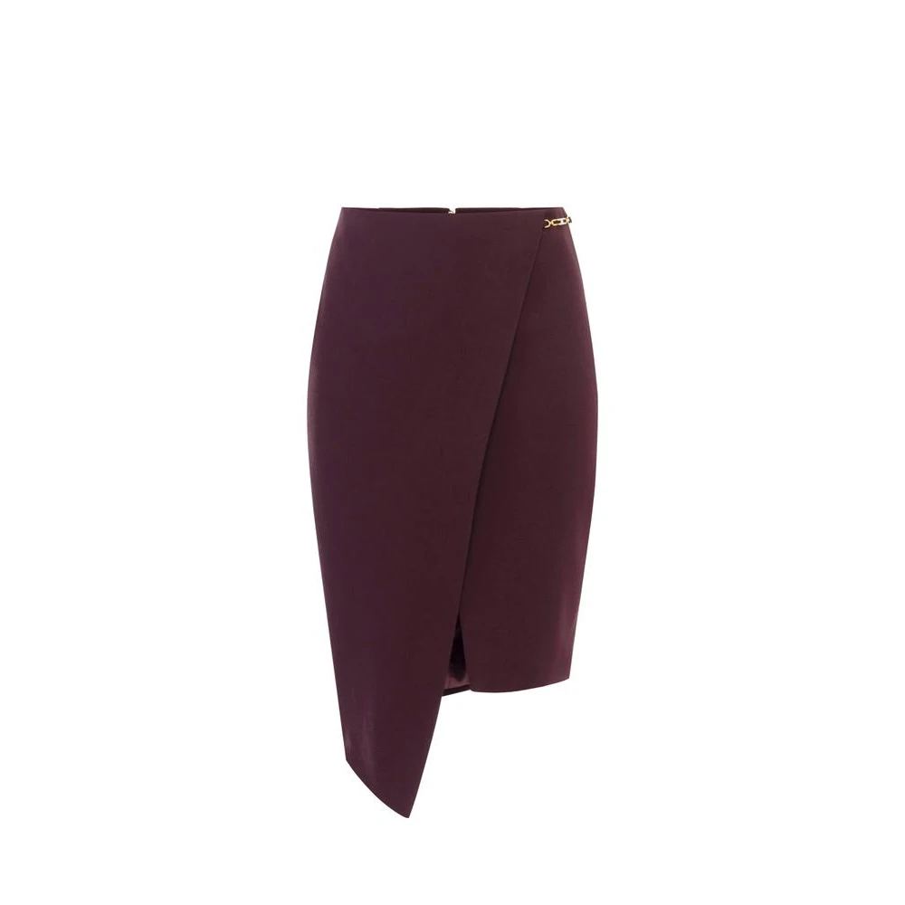 Elisabetta Franchi Women's Red Crêpe Pencil Skirt With Jewel Detail