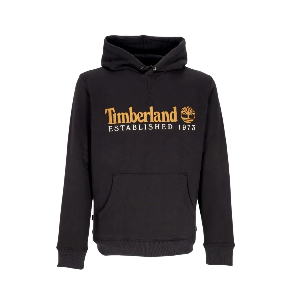 Timberland Vintage Zwarte Hoodie met 1973 Logo Black Heren