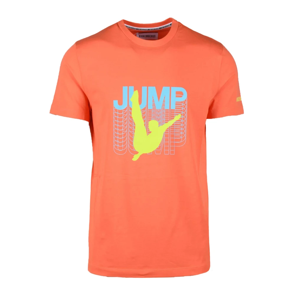 Bikkembergs Katoen Elastaan T-shirt Orange Heren