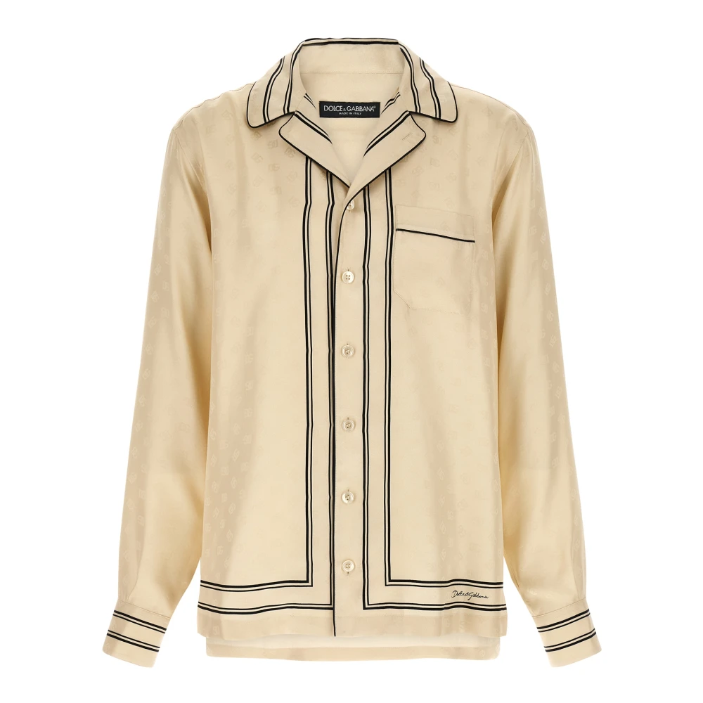 Dolce & Gabbana Men's Beige Casual Shirts, 2XL, Shirts