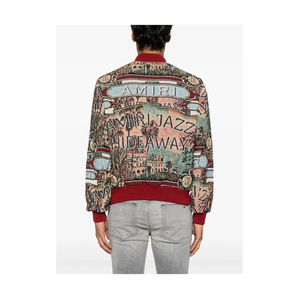 Amiri Beige Baseball Kraag Jas Multicolor Heren