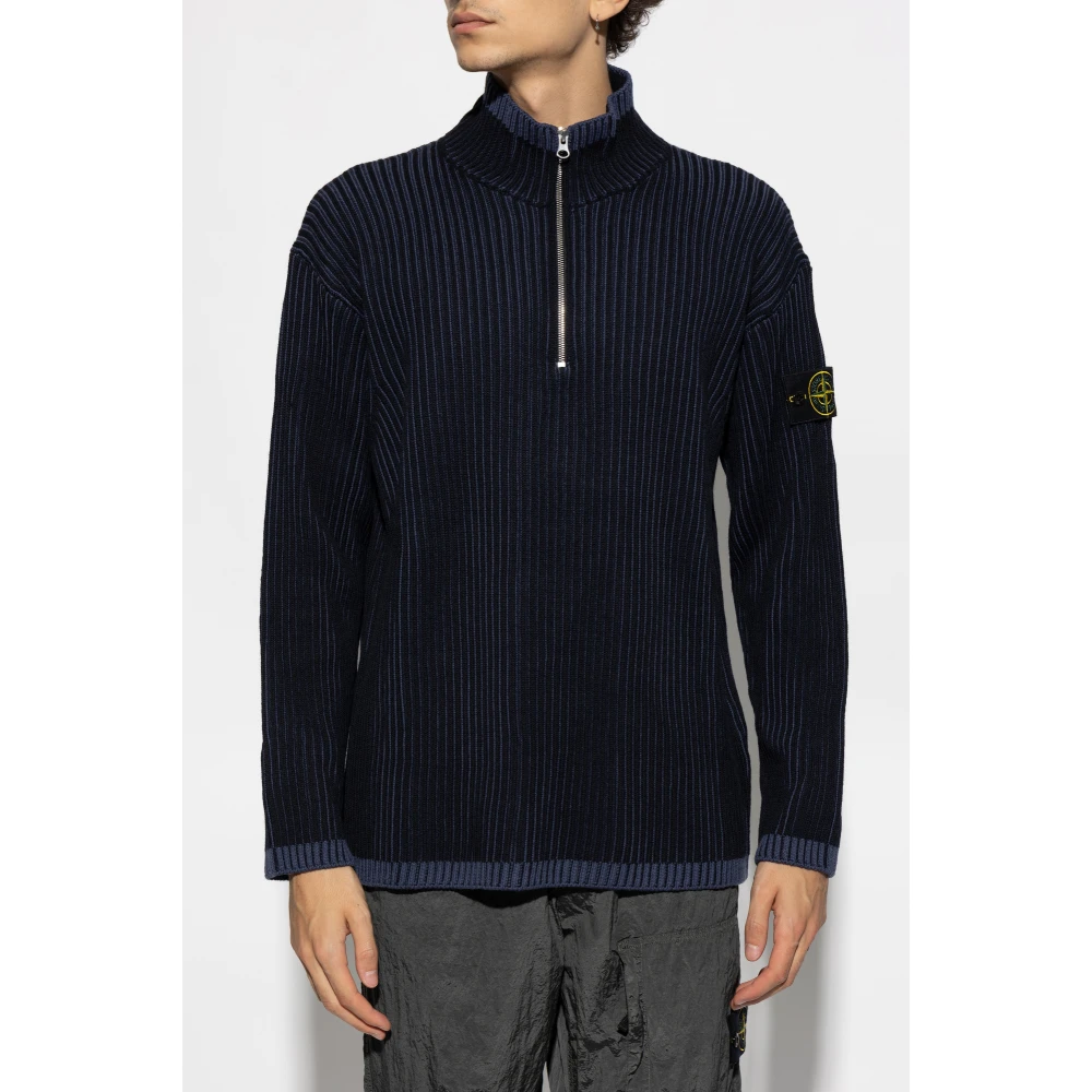 Stone Island Trui met logo Blue Heren