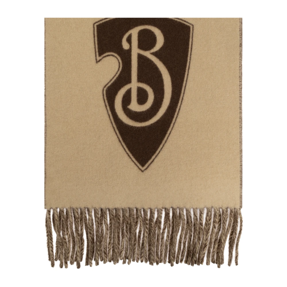 Burberry Beige Wol Fringed Sjaal Beige Dames