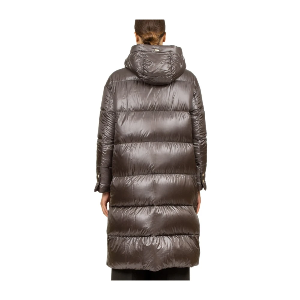 Herno Camel Nylon Ultralichte Jas met Capuchon Brown Dames