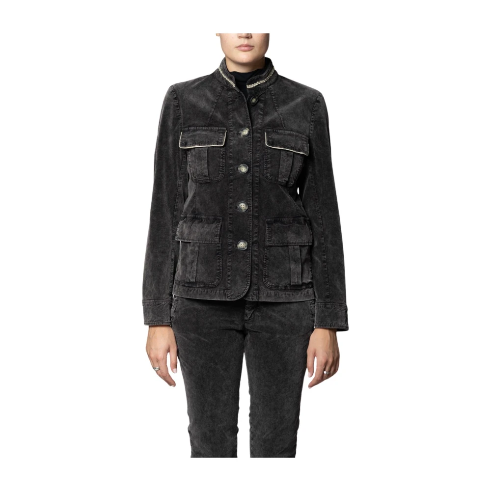Mason's Vrouw Zwart Jassen Dames, Xs, Katoen, Karen Jacket
