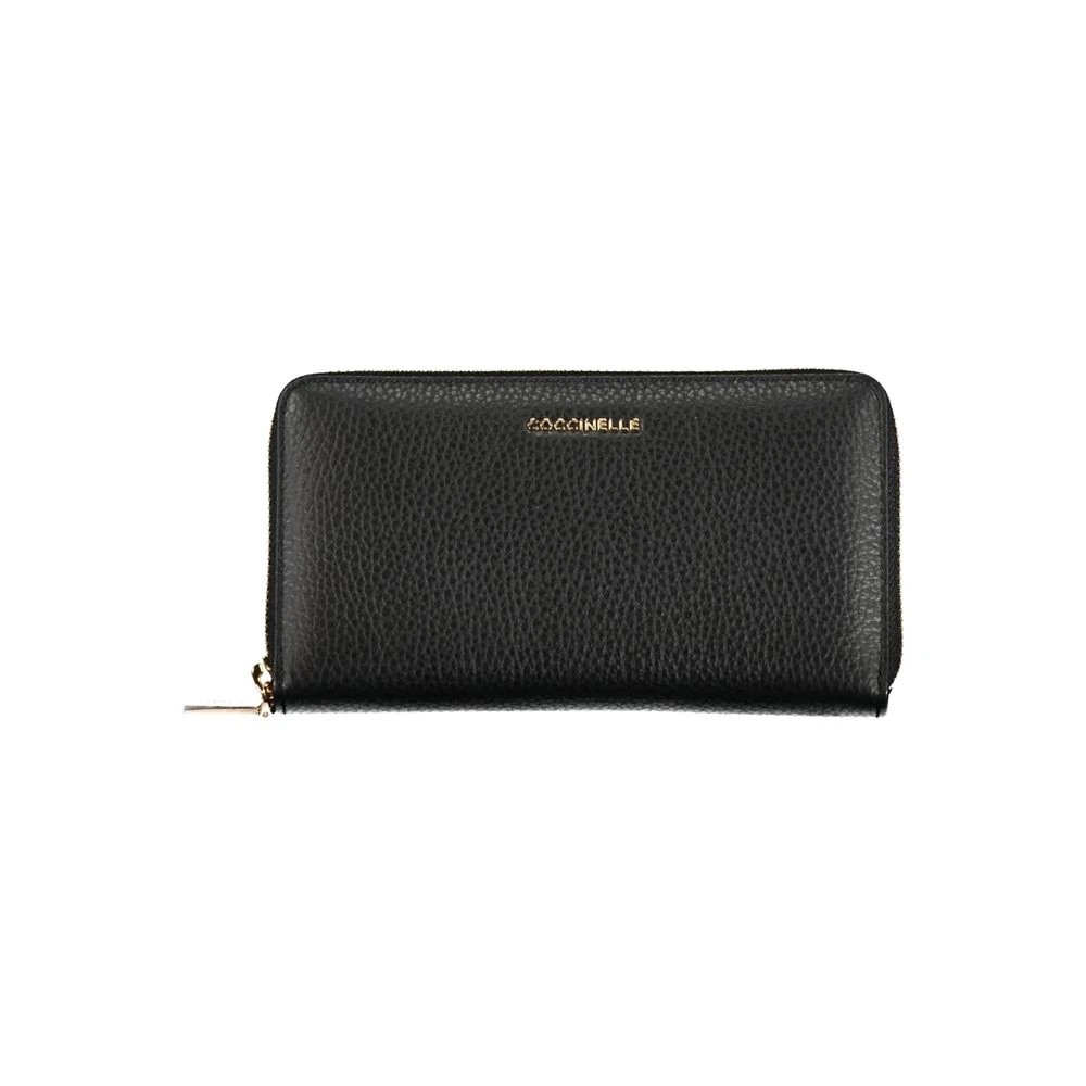 Coccinelle Women's Black Elegant Leather Wallet With Multiple Compartments