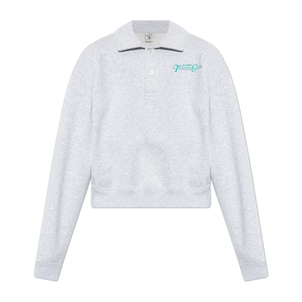 Sporty & Rich Sweatshirt met kraag Gray Dames