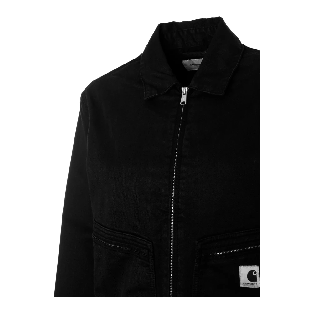 Carhartt WIP Katoenen Jack met Visgraatpatroon Black Heren