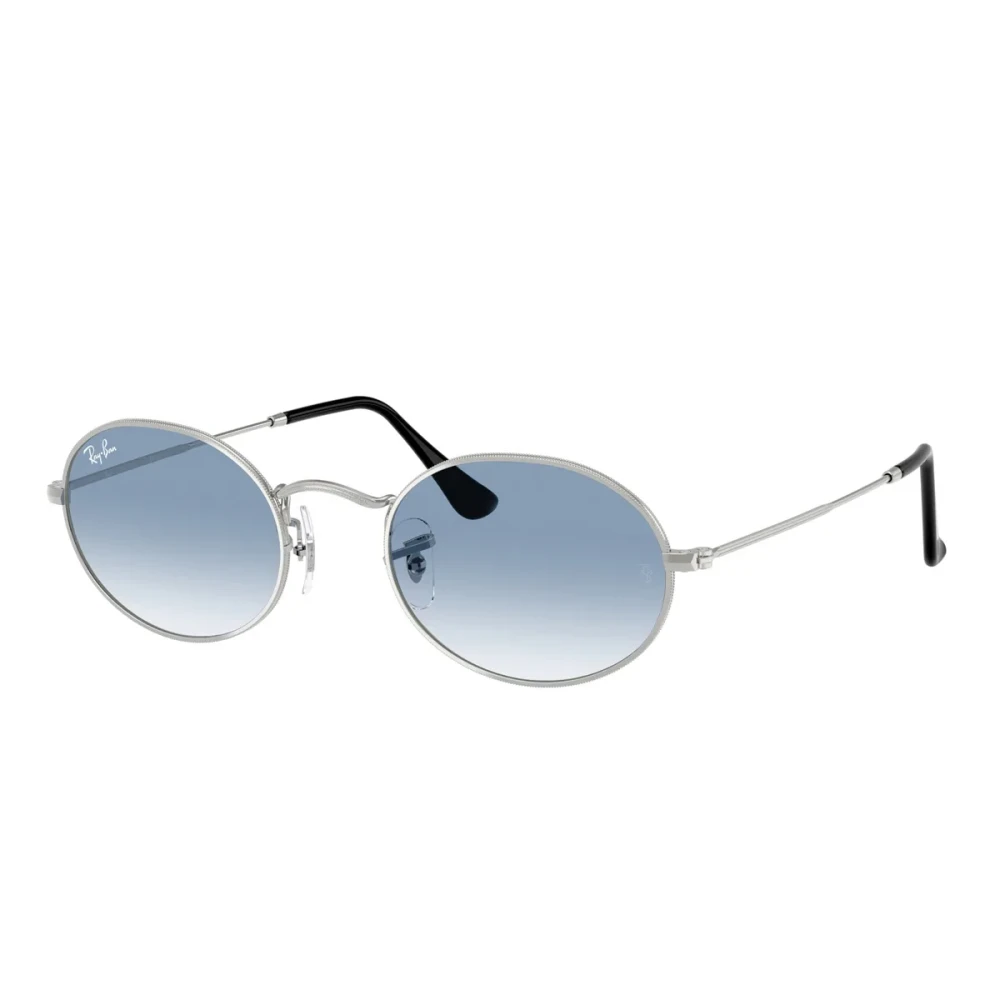Ray-Ban Unisex Gray Stylish Oval Sunglasses With Blue Lenses - Sunglasses - 51 Mm - Accessories