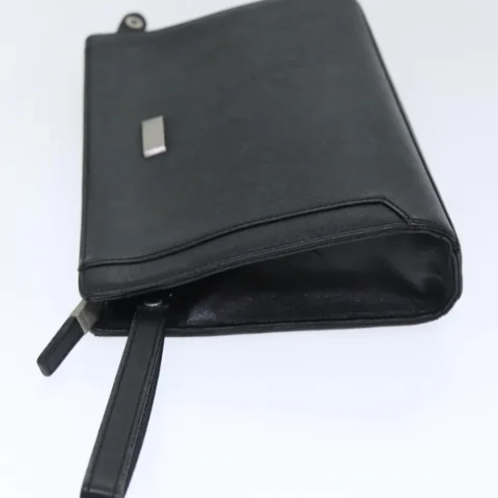 Burberry Vintage Pre-owned Leather clutches Black Dames