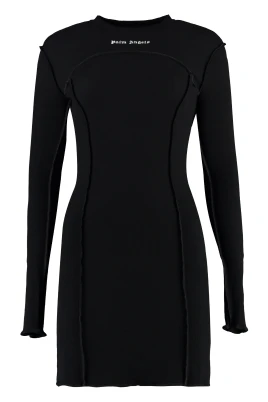 Ribbed Logo Minidress