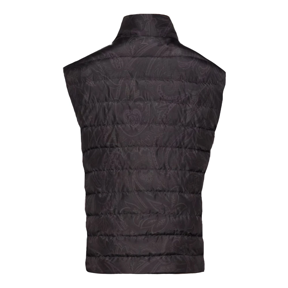ETRO Zwart Gewatteerd Paisley Gilet Jas Black Heren