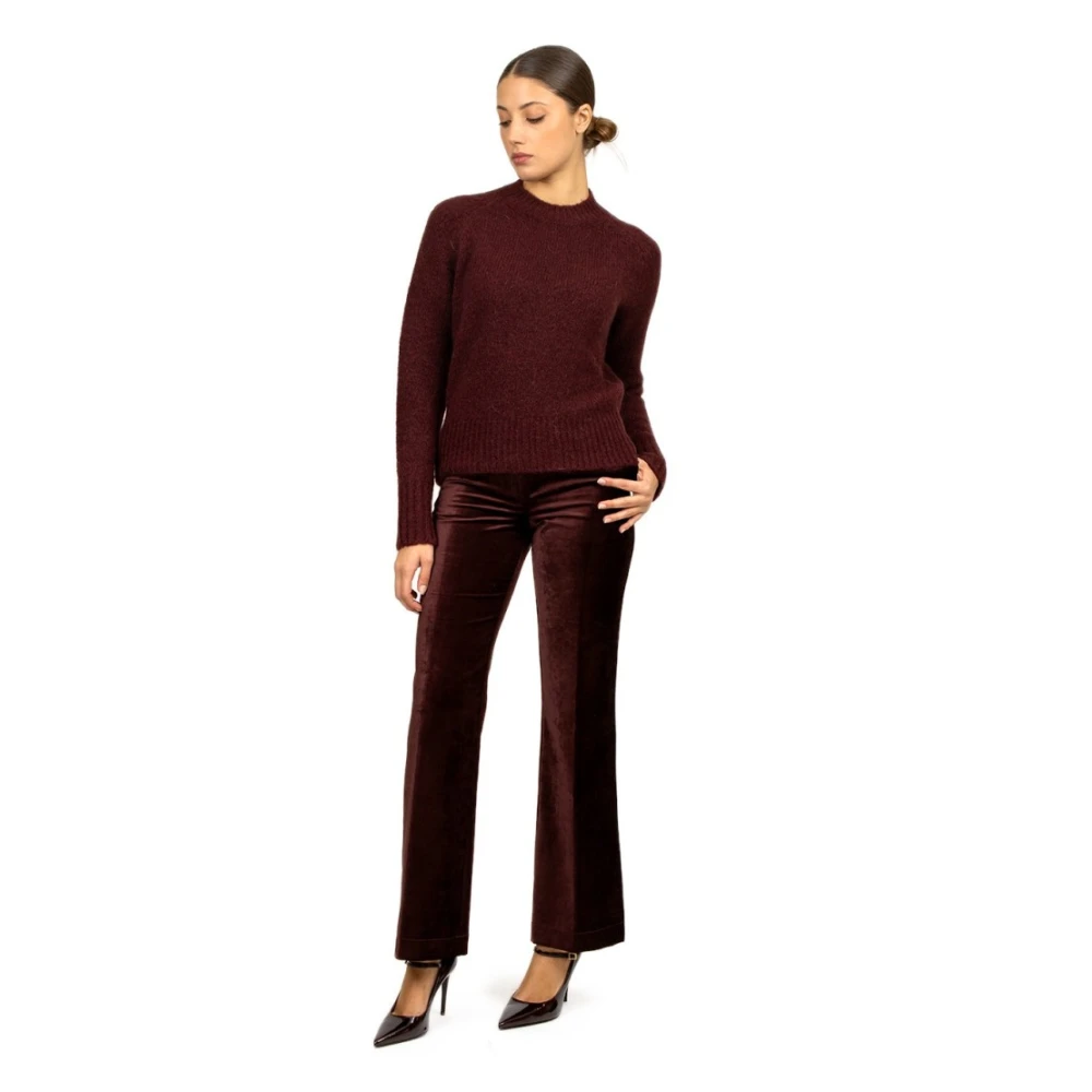 Forte Robijn Mohair Ronde Hals Trui Red Dames