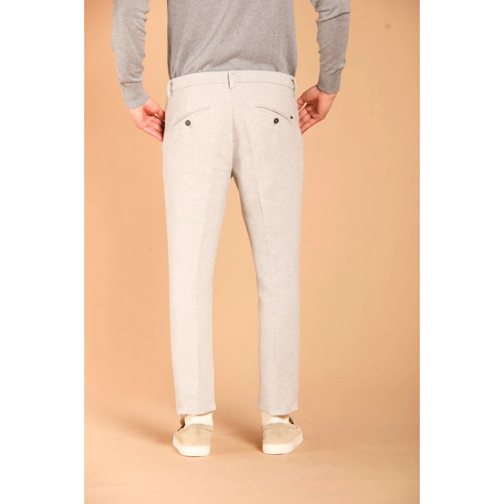 Mason's Wortel Pasvorm Katoenen Chino Broek met Micro Resca Patroon Gray Heren