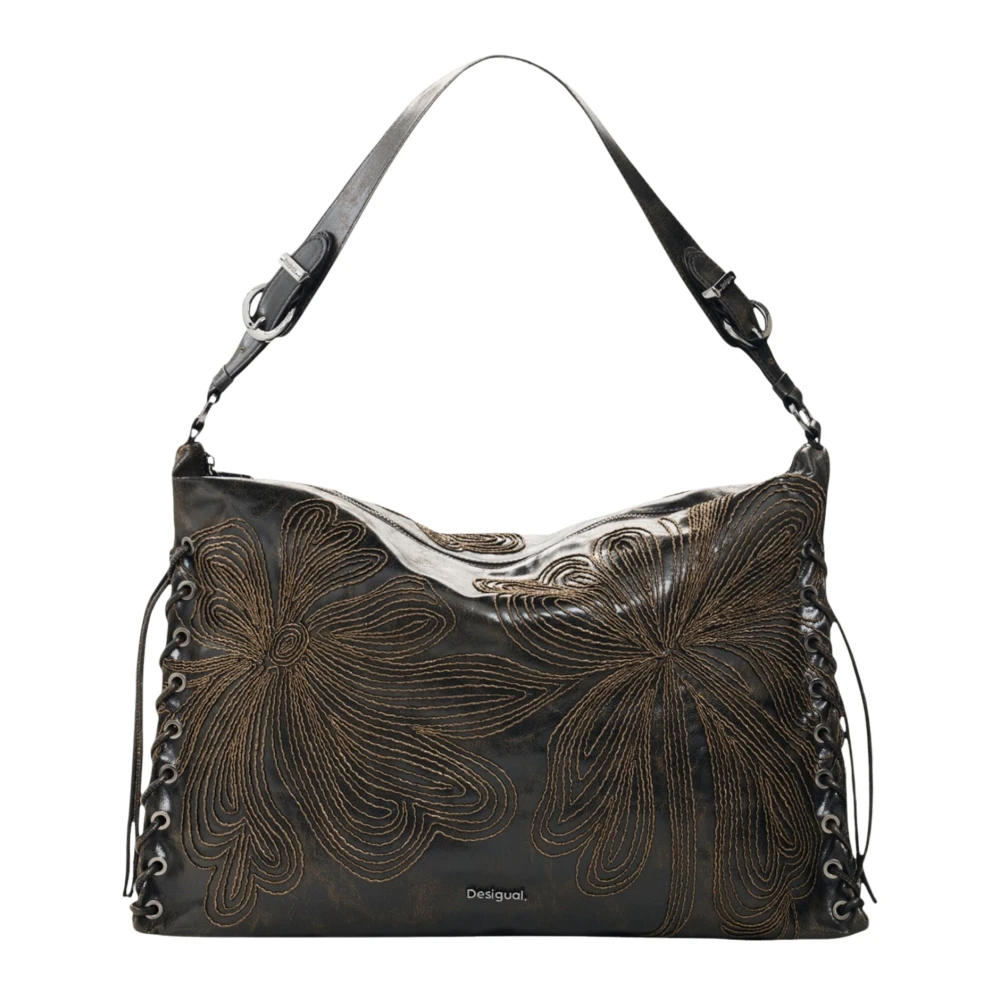 Desigual Donna Marrone Borsa A Spalla Grande, Poliuretano, U - Immagine 3