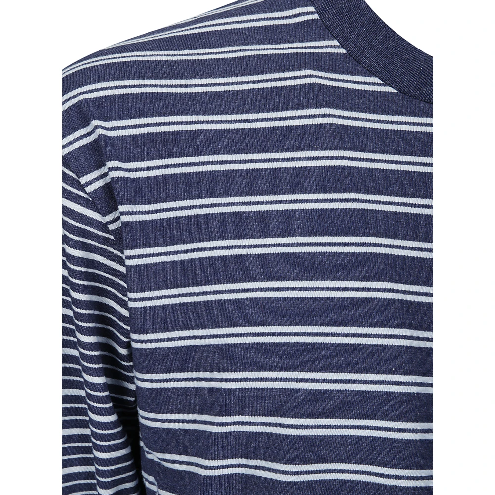 Brain Dead Gestreept shirt met lange mouwen en opstaande kraag Blue Heren