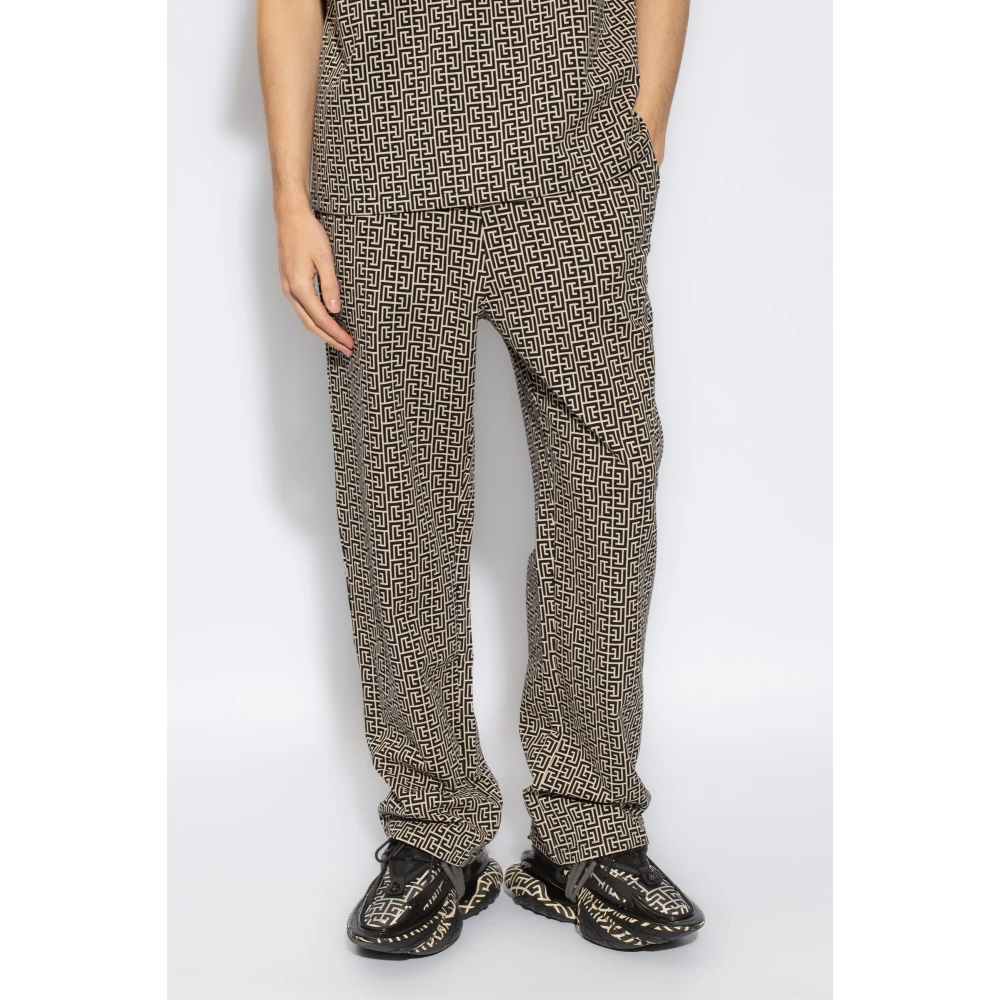 Balmain Katoenen Broek Beige Heren