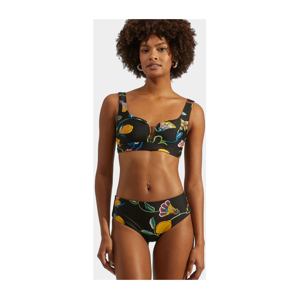 La DoubleJ Retro V-Neck Bikini Top Multicolor Dames