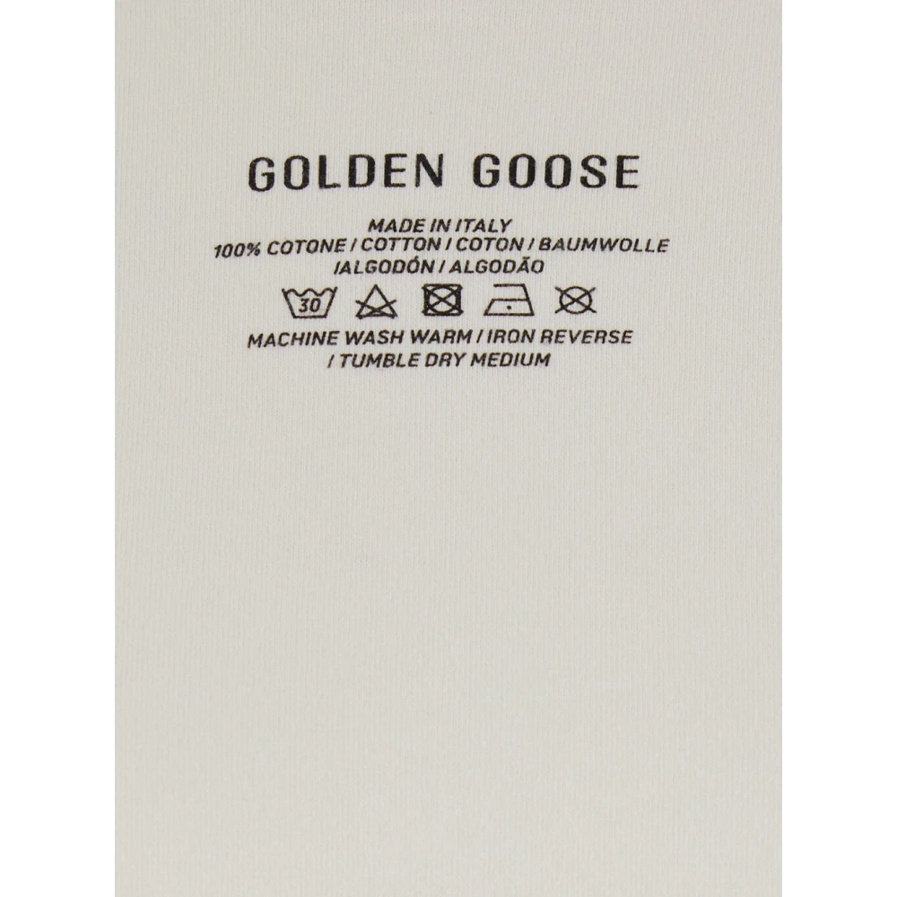 Golden Goose Wit Logo Detail Crewneck T-Shirt White Heren