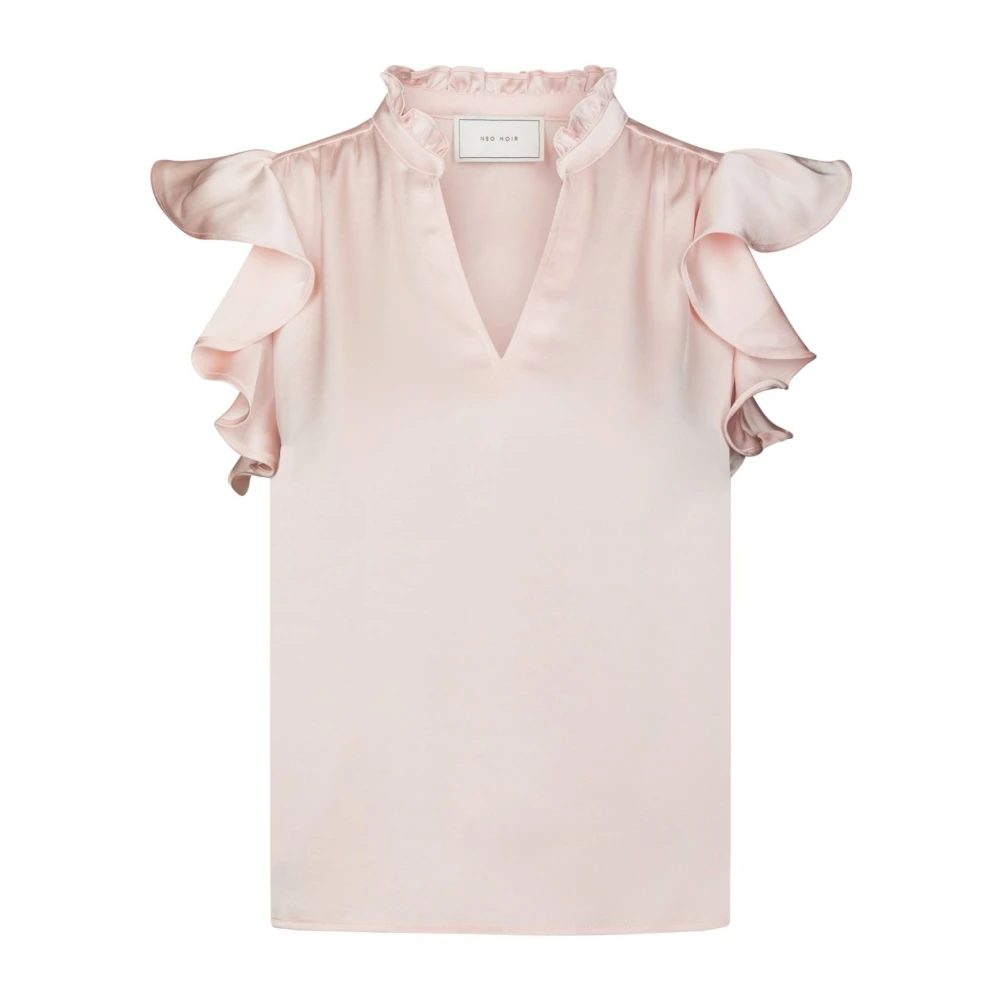 Neo Noir Pink Blouses, Female, L, Stella Heavy Sateen Blouse