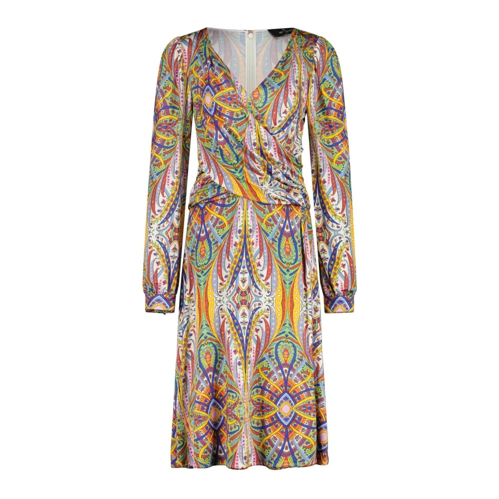 ETRO Iconische All-Over-Print V-hals Jurk Multicolor Dames
