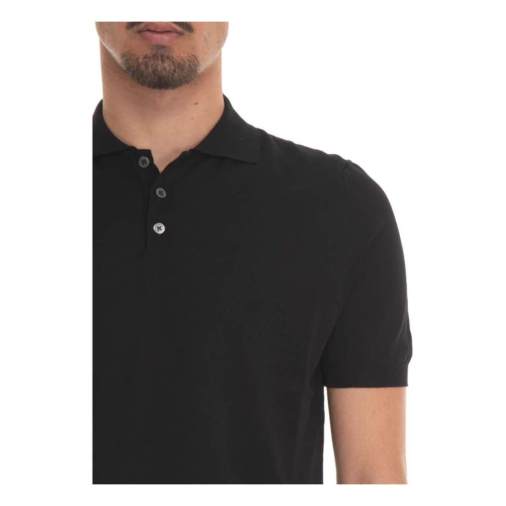 Hindustrie Lichtgewicht Katoenen Poloshirt Black Heren