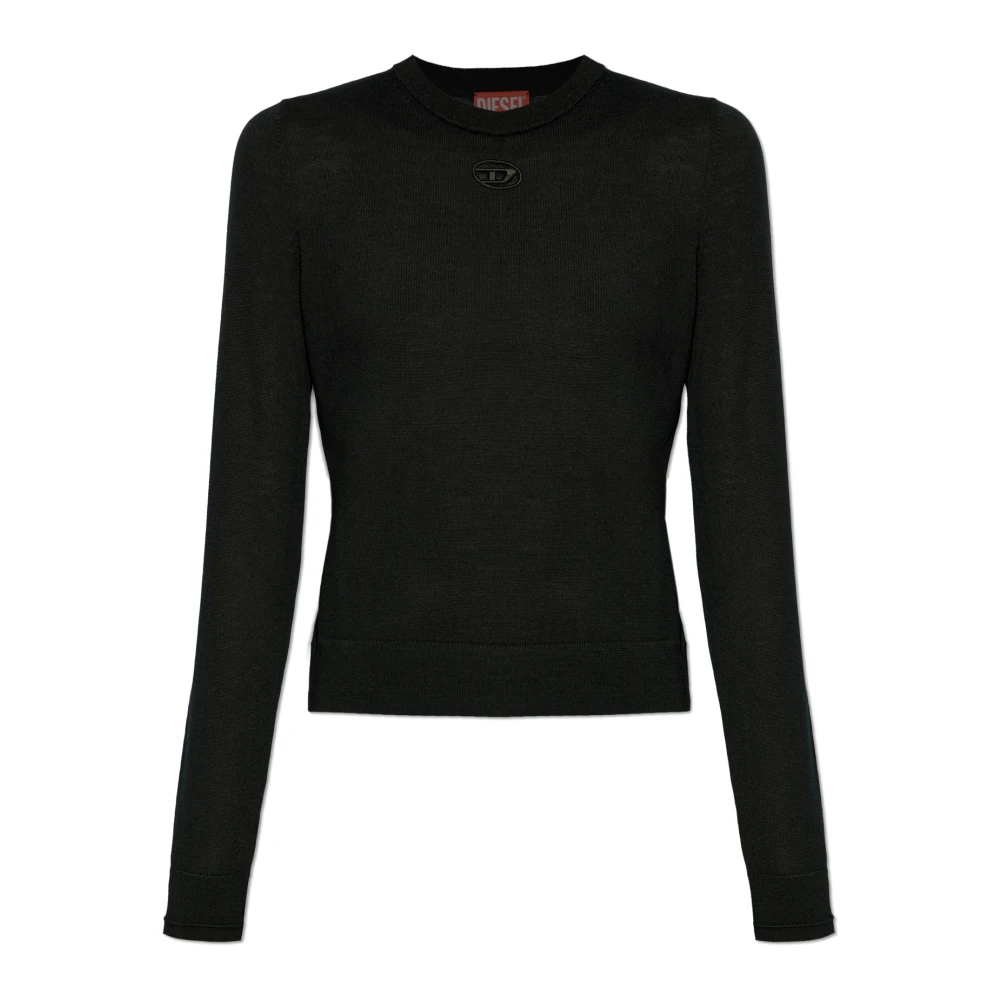 Diesel Women's Black Round-Neck Knitwear, M, Jumper M-Alinesa