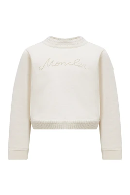 Kräm Cropped Tröja med Ull Detaljer