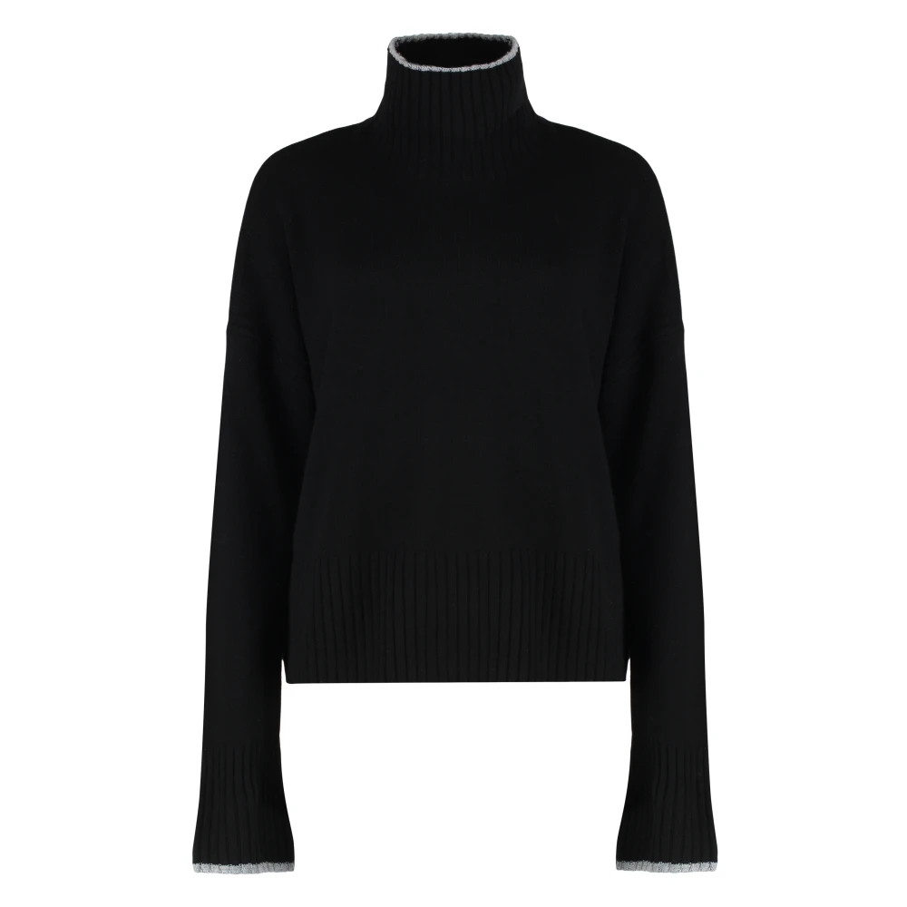 Pinko Women's Black Falkland Wool And Cashmere Jumper - Turtlenecks - L - Knitwear