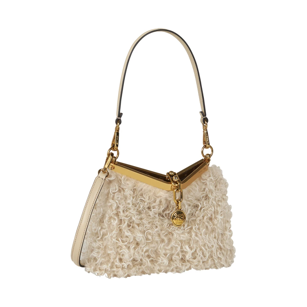 ETRO Bruine Wol Mohair Mini Tas Beige Dames