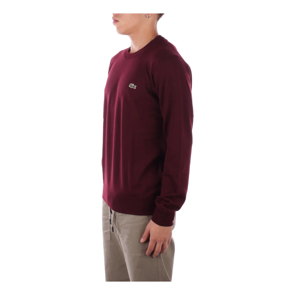Lacoste Bordeaux Sweaters Logo Front Regular Fit Red Heren