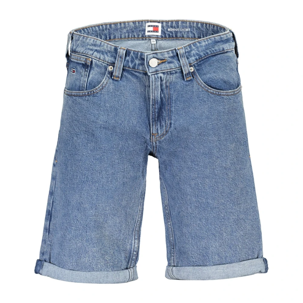Tommy Hilfiger Men's Blue Denim Shorts, W30, Short Jeans With Embroidery